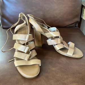 Tan Leather Banana Republic Lace Up Strappy Sandals